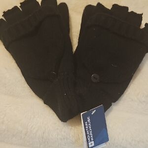 Mountain Warehouse Black Fingerless Gloves. Also Becomes Mittens. New With Tags.
